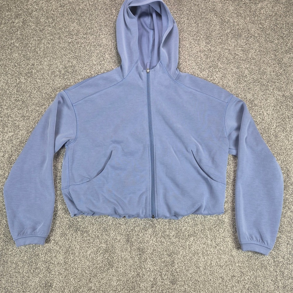Lululemon Softstreme Full-Zip Hoodie Womens Size 8 Oasis Blue